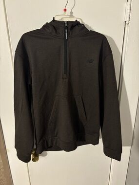 New Balance Black Hooded Quarter-Zip Pullover